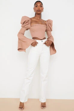 White Vintage Fit High Waist Jeans