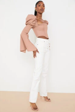 White Vintage Fit High Waist Jeans -Traumhafte Kleider yara 4