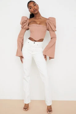 White Vintage Fit High Waist Jeans -Traumhafte Kleider yara w 1