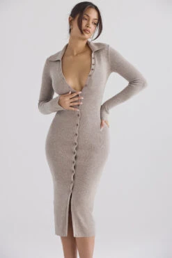 Beige Cashmere Knit Midi Dress -Traumhafte Kleider yvette 7