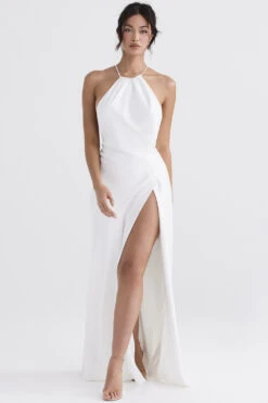 Ivory Thigh Slit Maxi Dress 24 Ivory Thigh Slit Maxi Dress -Traumhafte Kleider zanab 2 1