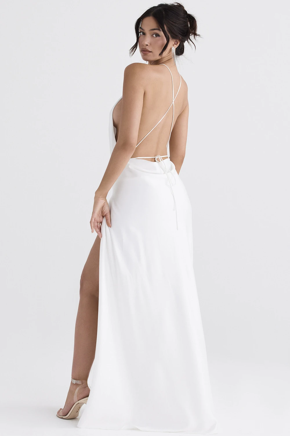Ivory Thigh Slit Maxi Dress 11 Ivory Thigh Slit Maxi Dress – Bild 9